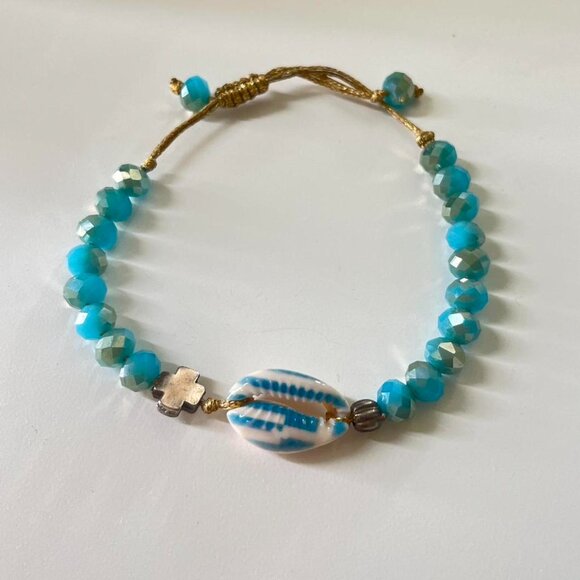 Blue And White Sea Shell Bracelet from Greektown - Picture 3 of 3